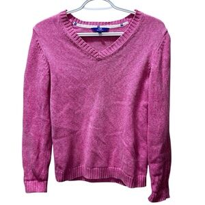 Vintage TABI Pink Cotton V-Neck Sweater XS | Classic Knit Pullover Soft Top